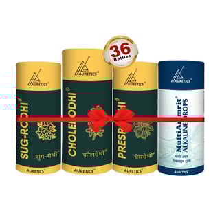 [VIP Pack] [36 Bottles] CareVed - Mix Pack of Sug-Rodhi, PresRodhi, CholeRodhi, Alkaline Drops | 18 Standard x [1+1] Set