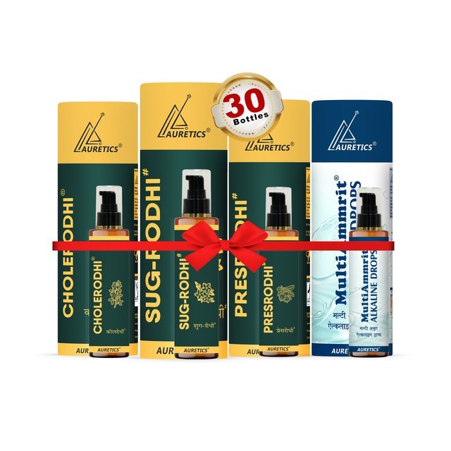 [VIP Pack] [30 Bottles] CareVed - Mix Pack of Sug-Rodhi, PresRodhi, CholeRodhi, Alkaline Drops