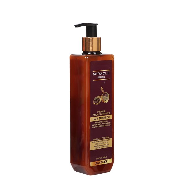 [2024] MiracleAura: Premium Onion Black Seed Hair Shampoo with Biotin, Anti Oxidants & Provitamins